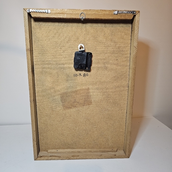 Vintage 1980 J. Allen Gruen Railroad Art Frisco Tx Shadowbox Clock Rare collecti - Picture 2 of 11